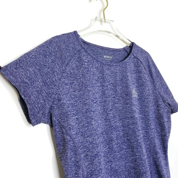 RBX Top Large Heather Purple Stretch Active Shirt Gym - Picture 3 of 7